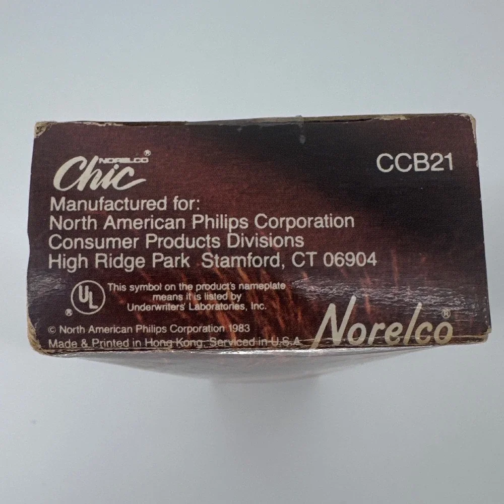Norelco Chic CCB21 Women Curling Brush 7/16 Inch Brown Dual Temp Vintage 1983